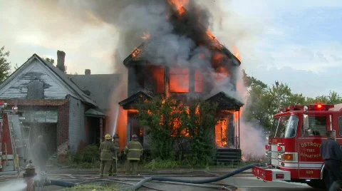 Detroit fire 2 Stock Footage 632489