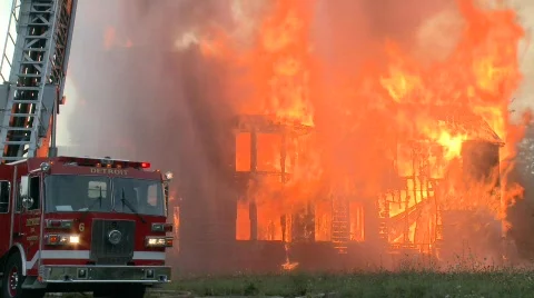Detroit fire 4 Stock Footage 632499