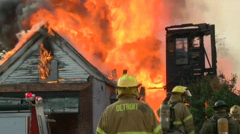 Detroit fire 9 Stock Footage 632514