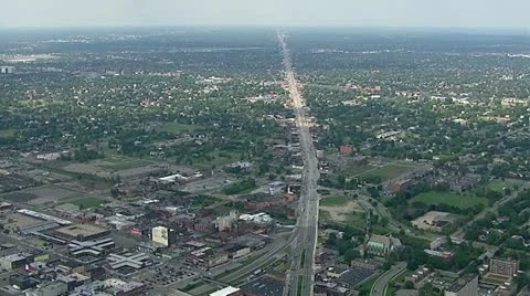Detroit - Helicopter Stock Footage 12752792