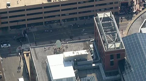 Detroit by Helicopter Stock Footage 12753142