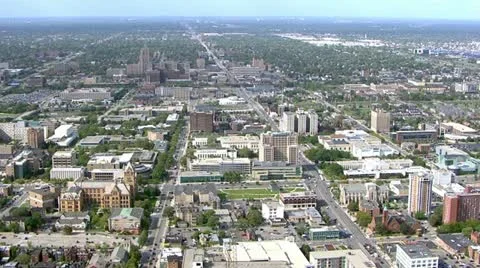 Detroit by Helicopter Stock Footage