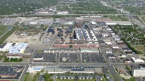 Detroit by Helicopter Stock Footage 12755518
