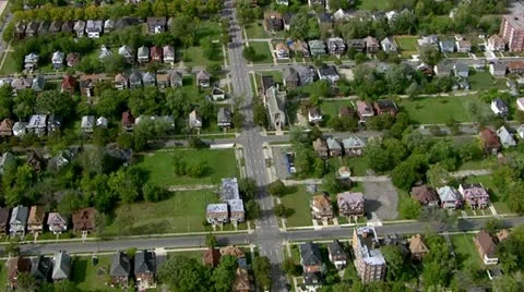 Detroit by Helicopter Stock Footage 12755527