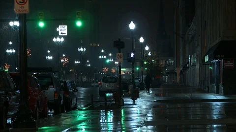 Detroit at night Video stock 109210792
