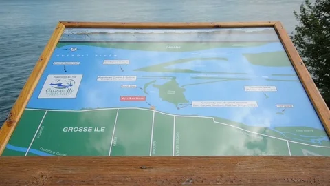 Detroit River Scenic Map Stock Footage 71765075