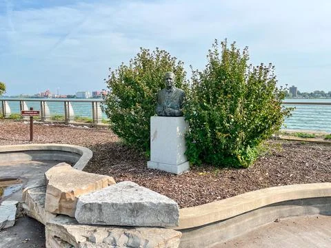 Detroit Riverwalk path Stock-Fotos