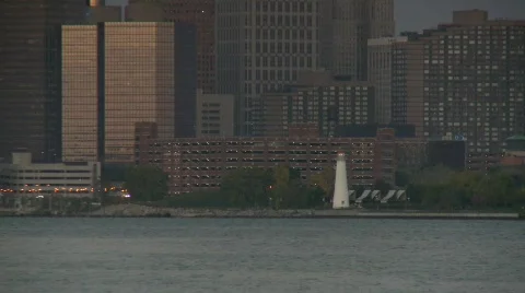 Detroit skyline 4 Stock Footage 632533