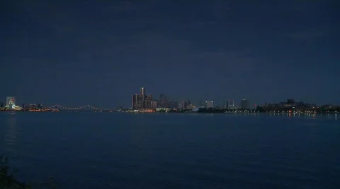 Detroit Skyline Stock Footage 632707