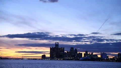 Detroit skyline Video stock 124957013