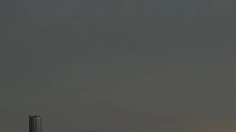 Detroit skyline tiltdown Stock Footage 79545783