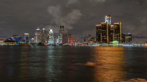 Detroit Skyline Timelapse Vidéo 64601258