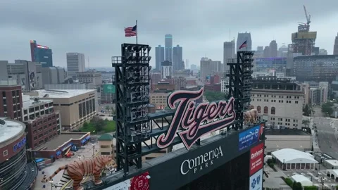 Exterior Of Comerica Park Stadium In Detroit Stock Photo