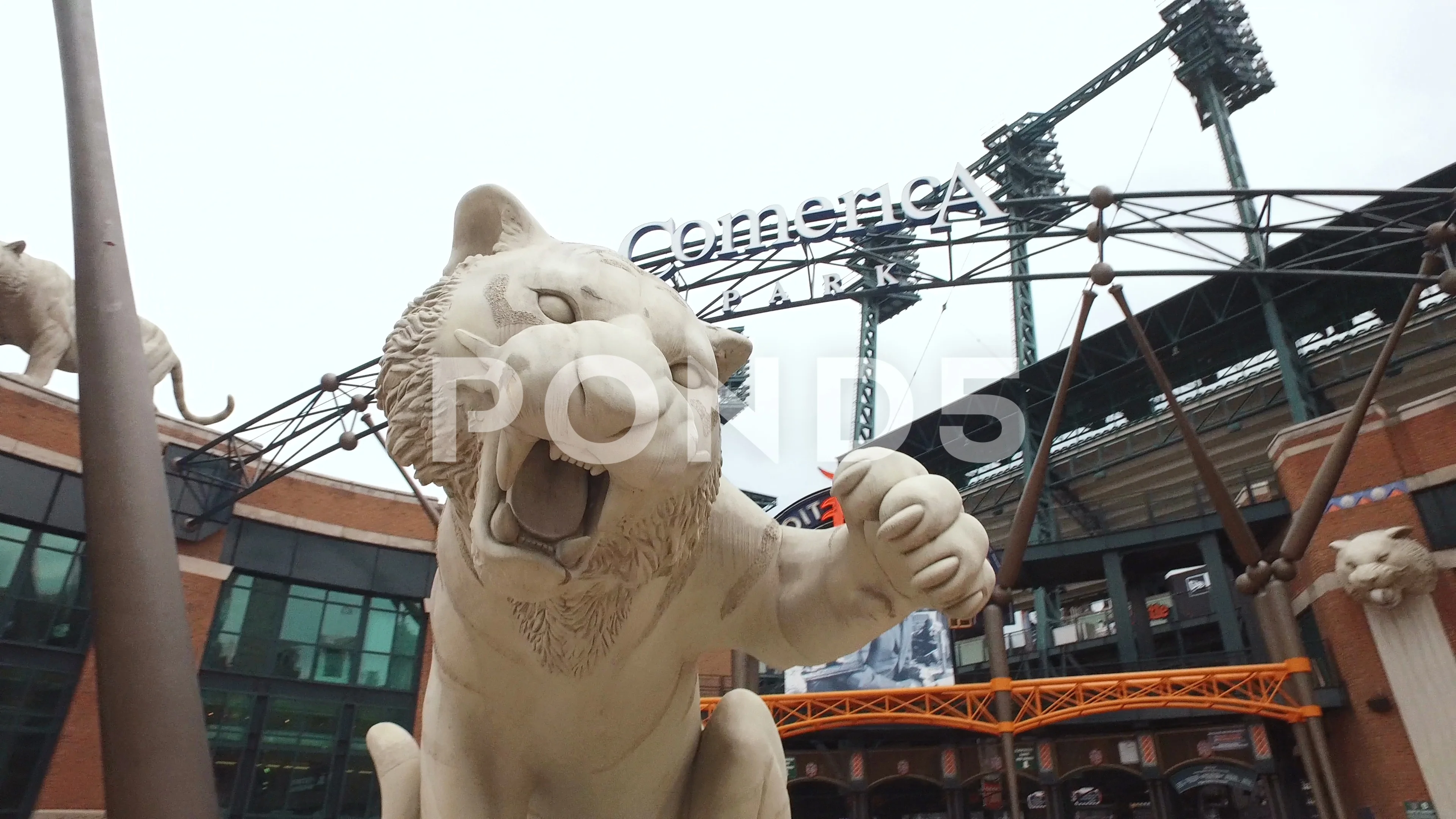 Tiger Statue at Comerica Park Editorial Stock Image - Image of