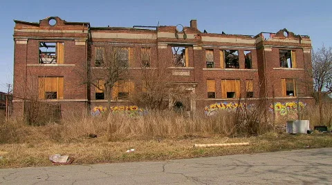 Detroit's urban blight Stock Footage 879022
