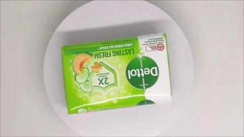 Dettol bath soap with more effective germ-killing protection Stock Footage 291980031