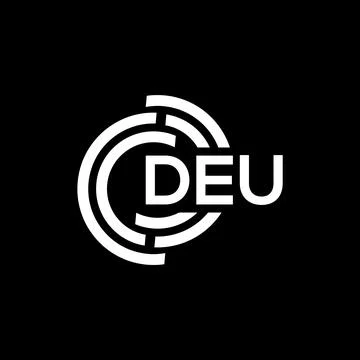 DEU letter logo design on black background. DEU creative initials letter logo Stock Illustration