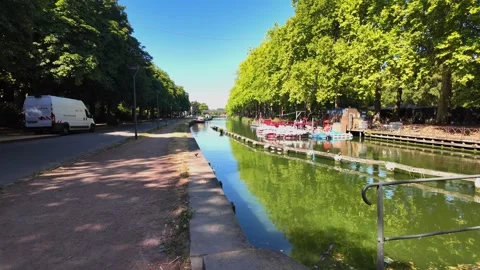 Deule River between Lille Citadel and old town France Vidéo 344432896