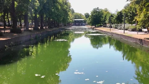 Deule River between Lille Citadel and old town France Vidéo 344432938