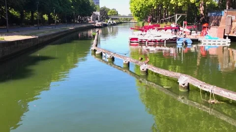 Deule River between Lille Citadel and old town France Vidéo 344432965