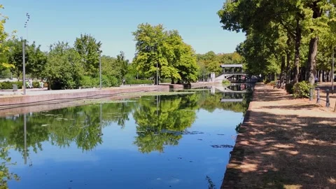 Deule River between Lille Citadel and old town France Видео 344433137