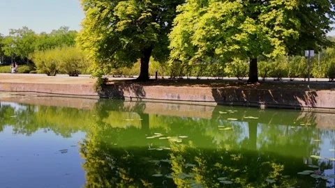 Deule River between Lille Citadel and old town France Vidéo 344433180