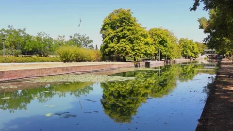 Deule River between Lille Citadel and old town France Stockbeeldmateriaal 344433210