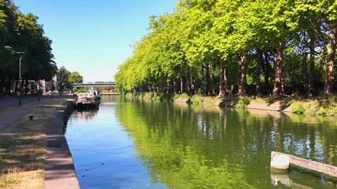 Deule River between Lille Citadel and old town France Stockbeeldmateriaal 344433424