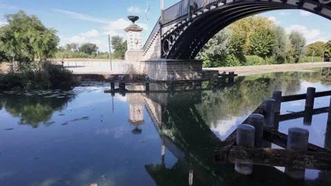 Deule River between Lille Citadel and old town France 库存影片 344433805