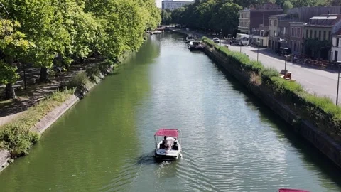 Deule River between Lille Citadel and old town France Stock-Footage 344434014