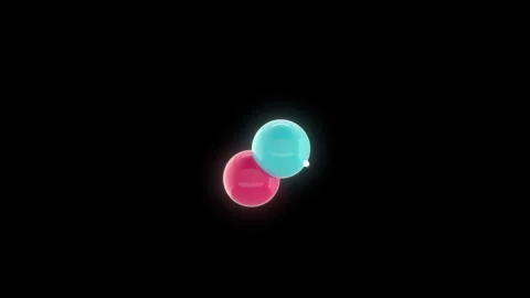 Deuterium Atom 4K On Black Background - Nuclear Fusion Stockbeeldmateriaal 319919434