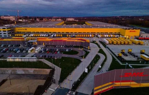 Deutsche Post DHL mega parcel centre in Bochum, Germany - 04 Dec 2020 Stock Photos
