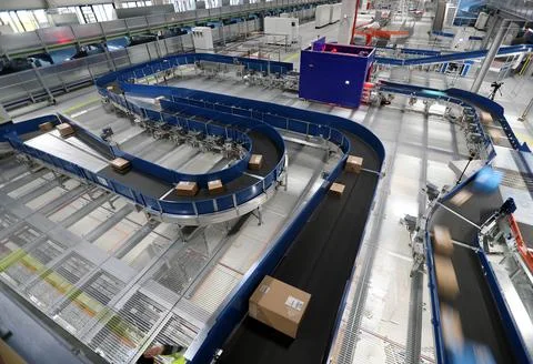 Deutsche Post DHL opens new mega parcel centre in Bochum, Germany - 18 Nov 2019 Stock Photos