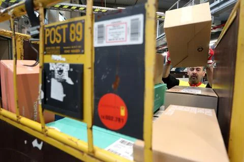 Deutsche Post DHL opens new mega parcel centre in Bochum, Germany - 18 Nov 2019 Stock Photos