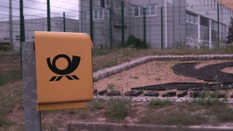 Deutsche Post Mailbox for Traditional Mail By the German Mail Courrier Stock Footage 153993203