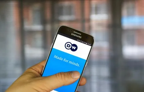 Deutsche Welle android application. Fotos Stock
