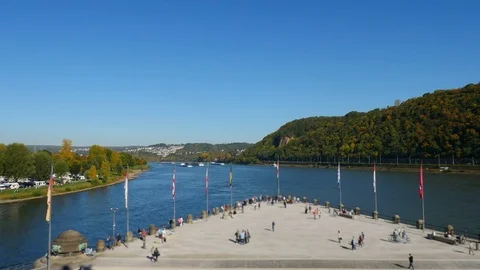 Deutsches Eck - Koblenz, Germany Vídeos de archivo 81488243