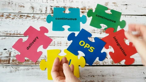 Dev and Ops symbol. DevOps Concept for software engineering culture and pract Stock Footage 132090744