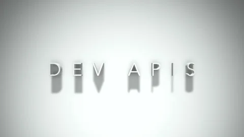 Dev apis 3D title animation with shadows on a white background Stock Footage 297456108