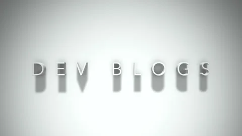 Dev blogs 3D title animation with shadows on a white background Stock Footage 297798165