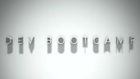 Dev bootcamp 3D title animation white text on a white background Stock Footage 299824038
