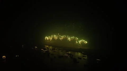 Dev Deepawali Firework Show in Varanasi, Uttar Pradesh Video stock 266913752