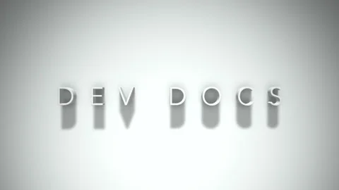 Dev docs 3D title animation with shadows on a white background Stock Footage 297456116