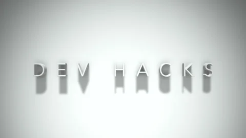 Dev hacks 3D title animation with shadows on a white background Stock Footage 297798177