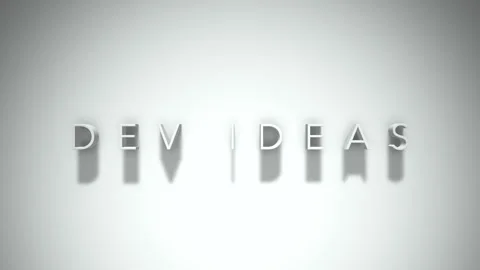 Dev ideas 3D title animation with shadows on a white background Stock Footage 297798175