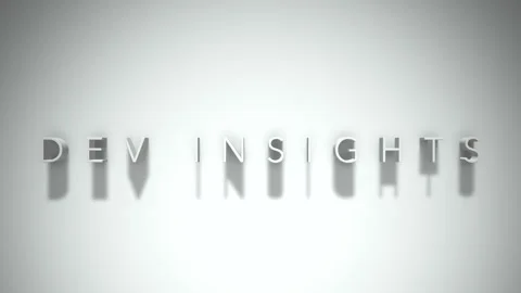 Dev insights 3D title animation white text on a white background Stock Footage 299824049