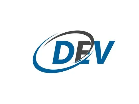 DEV letter creative modern elegant swoosh logo design 스톡 일러스트