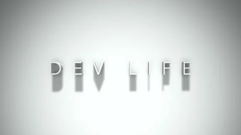 Dev life 3D title animation with shadows on a white background Stock Footage 297798182
