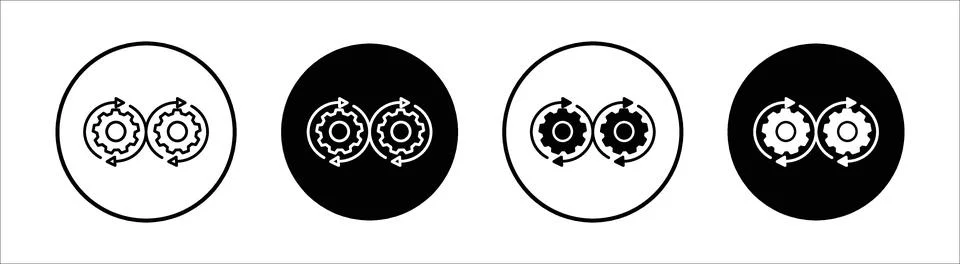 Dev ops flat line icon set. Dev ops Thin line illustration vector 스톡 일러스트