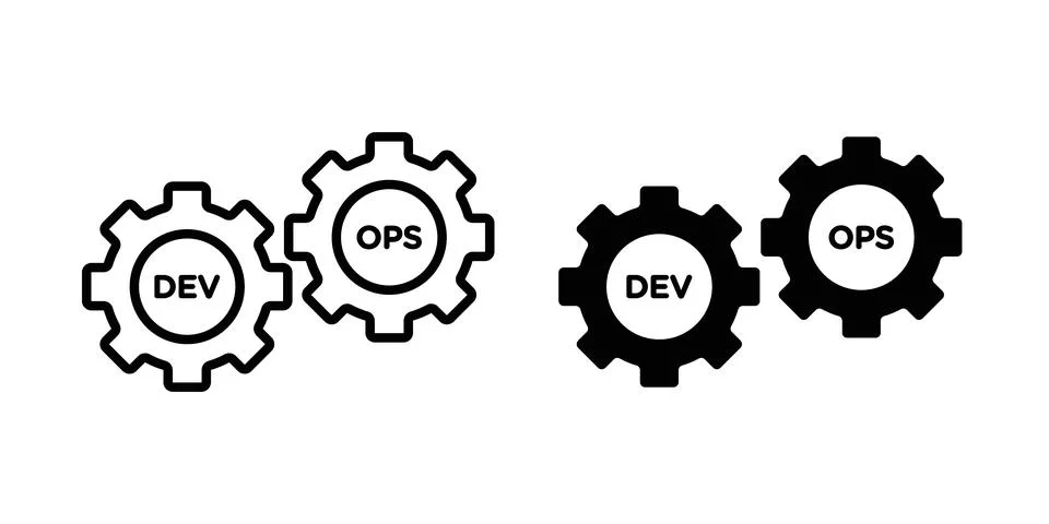 Dev ops icon design. Illustration icons in linear and clipart pack Stock Illustration